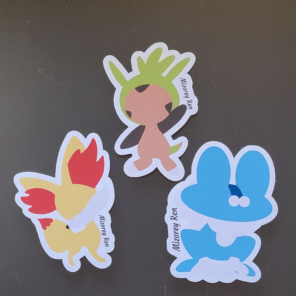 Pokemon X and Y Starter Stickers