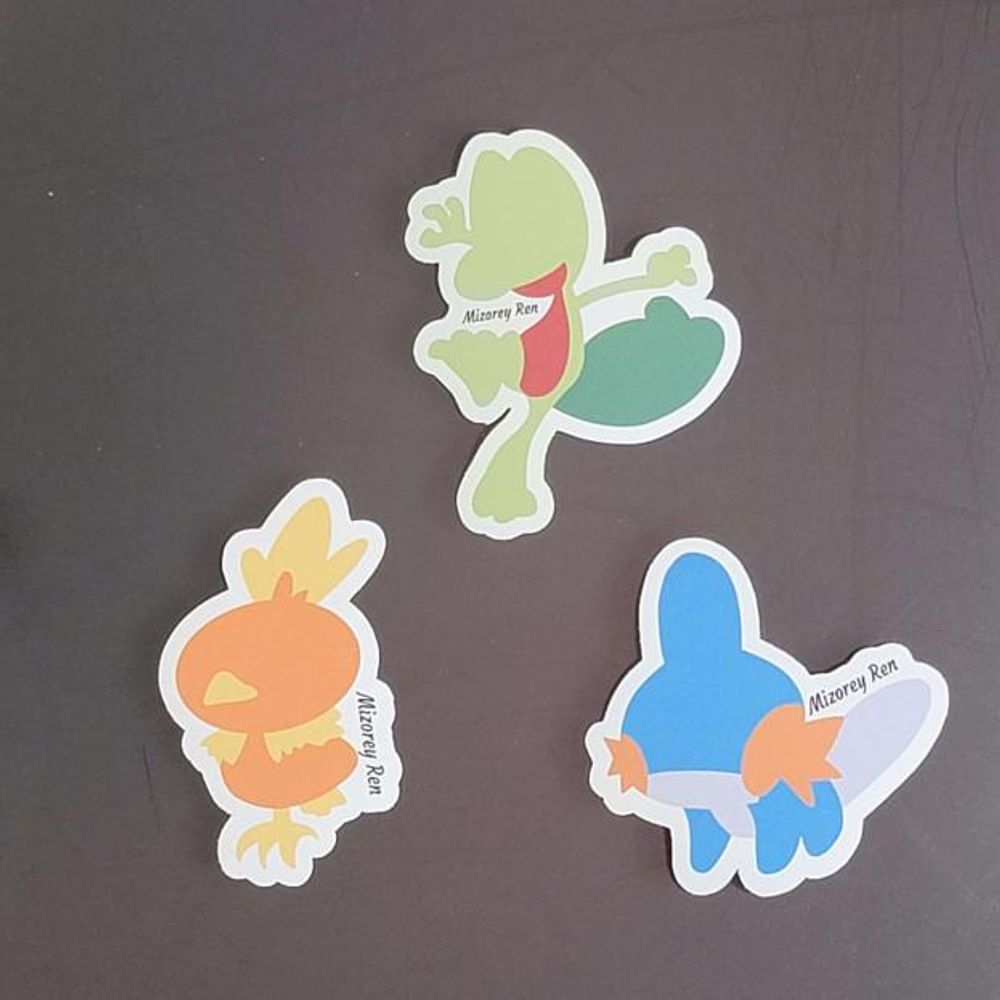 Pokemon Ruby and Sapphire Starter Stickers