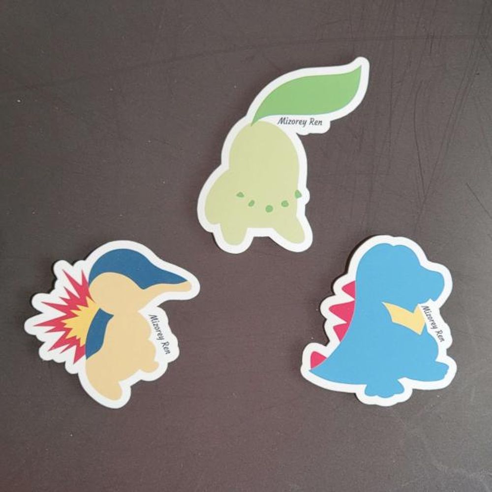 Pokemon Gold and Silver Starter Stickers