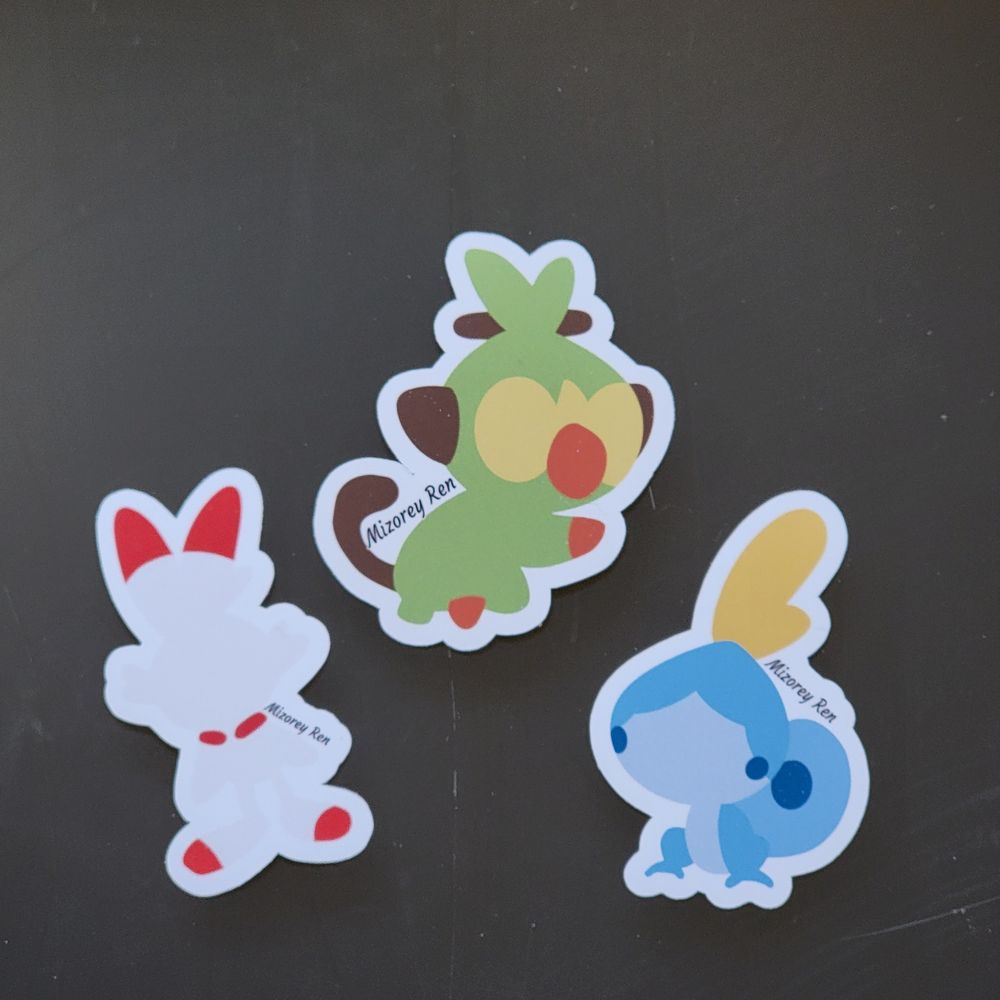 Pokemon Sword and Shield Starter Stickers
