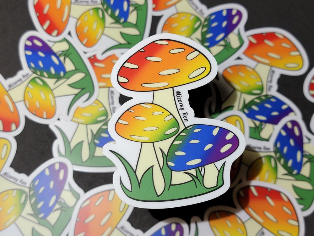 Pride Mushroom Sticker - more options available